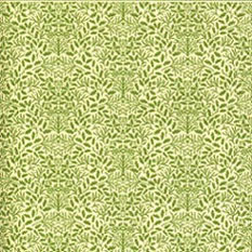 Dollhouse Miniature Wallpaper: Acorns, Green On Cream